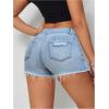 imageVerdusa Womens Ripped Distressed Skinny Denim ShortsTall Light Wash
