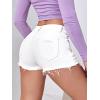 imageVerdusa Womens Ripped Distressed Skinny Denim ShortsWhite