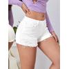 imageVerdusa Womens Ripped Distressed Skinny Denim ShortsWhite