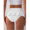 imageVerdusa Womens Ruffled Bikini Bottoms High Waist Beachwear Swim BriefsWhite