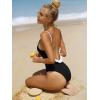 imageVerdusa Womens Ruffled Open Back Spaghetti Strap One Piece Swimsuit SwimwearBlack