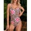 imageVerdusa Womens Ruffled Open Back Spaghetti Strap One Piece Swimsuit SwimwearLeopard Pink