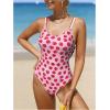 imageVerdusa Womens Ruffled Open Back Spaghetti Strap One Piece Swimsuit SwimwearStrawberry