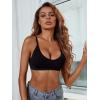 imageVerdusa Womens Scoop Neck Spaghetti Strap Seamless Bra Top Crop BraletteBlack