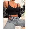 imageVerdusa Womens Scoop Neck Spaghetti Strap Seamless Bra Top Crop BraletteBlack Longline