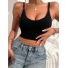 imageVerdusa Womens Scoop Neck Spaghetti Strap Seamless Bra Top Crop BraletteBlack Longline