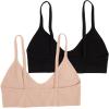 imageVerdusa Womens Scoop Neck Spaghetti Strap Seamless Bra Top Crop BraletteBlack and Nude