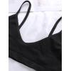 imageVerdusa Womens Scoop Neck Spaghetti Strap Seamless Bra Top Crop BraletteBlack and White