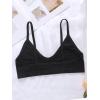 imageVerdusa Womens Scoop Neck Spaghetti Strap Seamless Bra Top Crop BraletteBlack and White