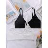 imageVerdusa Womens Scoop Neck Spaghetti Strap Seamless Bra Top Crop BraletteBlack and White