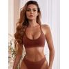 imageVerdusa Womens Scoop Neck Spaghetti Strap Seamless Bra Top Crop BraletteBrown