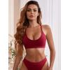imageVerdusa Womens Scoop Neck Spaghetti Strap Seamless Bra Top Crop BraletteBurgundy