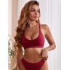 imageVerdusa Womens Scoop Neck Spaghetti Strap Seamless Bra Top Crop BraletteBurgundy