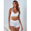 imageVerdusa Womens Scoop Neck Spaghetti Strap Seamless Bra Top Crop BraletteWhite