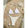 imageVerdusa Womens Sexy Halter Triangle Tie Side Bikini Set Ribbed Swimsuits 2 Piece Bathing SuitApricot