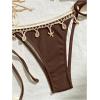 imageVerdusa Womens Sexy Halter Triangle Tie Side Bikini Set Ribbed Swimsuits 2 Piece Bathing SuitCoffee Brown
