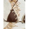 imageVerdusa Womens Sexy Halter Triangle Tie Side Bikini Set Ribbed Swimsuits 2 Piece Bathing SuitCoffee Brown