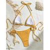 imageVerdusa Womens Sexy Halter Triangle Tie Side Bikini Set Ribbed Swimsuits 2 Piece Bathing SuitGinger