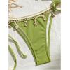 imageVerdusa Womens Sexy Halter Triangle Tie Side Bikini Set Ribbed Swimsuits 2 Piece Bathing SuitGreen