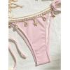 imageVerdusa Womens Sexy Halter Triangle Tie Side Bikini Set Ribbed Swimsuits 2 Piece Bathing SuitPink