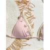 imageVerdusa Womens Sexy Halter Triangle Tie Side Bikini Set Ribbed Swimsuits 2 Piece Bathing SuitPink