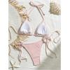 imageVerdusa Womens Sexy Halter Triangle Tie Side Bikini Set Ribbed Swimsuits 2 Piece Bathing SuitPink