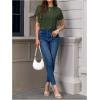 imageVerdusa Womens Short Sleeve Fringe Tops Tassel Trim Cowgirl Shirts Western OutfitsArmy Green