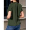 imageVerdusa Womens Short Sleeve Fringe Tops Tassel Trim Cowgirl Shirts Western OutfitsArmy Green