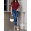 imageVerdusa Womens Short Sleeve Fringe Tops Tassel Trim Cowgirl Shirts Western OutfitsBurgundy