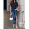 imageVerdusa Womens Short Sleeve Fringe Tops Tassel Trim Cowgirl Shirts Western OutfitsDark Blue