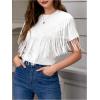 imageVerdusa Womens Short Sleeve Fringe Tops Tassel Trim Cowgirl Shirts Western OutfitsWhite