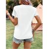 imageVerdusa Womens Short Sleeve Fringe Tops Tassel Trim Cowgirl Shirts Western OutfitsWhite and Silvery