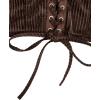 imageVerdusa Womens Sleeveless Halter Neck Lace Up Front Tie Back Crop TopDark Brown