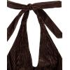 imageVerdusa Womens Sleeveless Halter Neck Lace Up Front Tie Back Crop TopDark Brown
