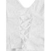 imageVerdusa Womens Sleeveless Halter Neck Lace Up Front Tie Back Crop TopLace White