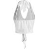 imageVerdusa Womens Sleeveless Halter Neck Lace Up Front Tie Back Crop TopLace White
