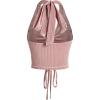 imageVerdusa Womens Sleeveless Halter Neck Lace Up Front Tie Back Crop TopLight Pink