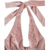 imageVerdusa Womens Sleeveless Halter Neck Lace Up Front Tie Back Crop TopLight Pink