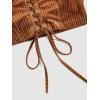imageVerdusa Womens Sleeveless Halter Neck Lace Up Front Tie Back Crop TopRust Brown