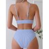 imageVerdusa Womens Striped High Waist Bikini Sets Swimsuit 2 Piece Bathing SuitsBlue and White