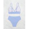 imageVerdusa Womens Striped High Waist Bikini Sets Swimsuit 2 Piece Bathing SuitsBlue and White