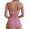 imageVerdusa Womens Striped High Waist Bikini Sets Swimsuit 2 Piece Bathing SuitsRed and White