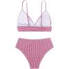 imageVerdusa Womens Striped High Waist Bikini Sets Swimsuit 2 Piece Bathing SuitsRed and White