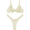 imageVerdusa Womens Twist Front High Cut Thong Two Piece Bikini Set SwimsuitBeige