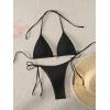 imageVerdusa Womens Two Piece Swimsuits Swimwear Halter String Triangle Bikini SetsBlack