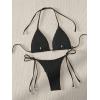 imageVerdusa Womens Two Piece Swimsuits Swimwear Halter String Triangle Bikini SetsBlack