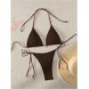 imageVerdusa Womens Two Piece Swimsuits Swimwear Halter String Triangle Bikini SetsChocolate Brown