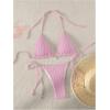 imageVerdusa Womens Two Piece Swimsuits Swimwear Halter String Triangle Bikini SetsPink