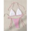 imageVerdusa Womens Two Piece Swimsuits Swimwear Halter String Triangle Bikini SetsPink