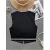 imageVerdusa Womens Vintage Embroidery Vest Top Open Front Sleeveless Cropped Cardigan Boho Cowgirl Vest JacketBlack